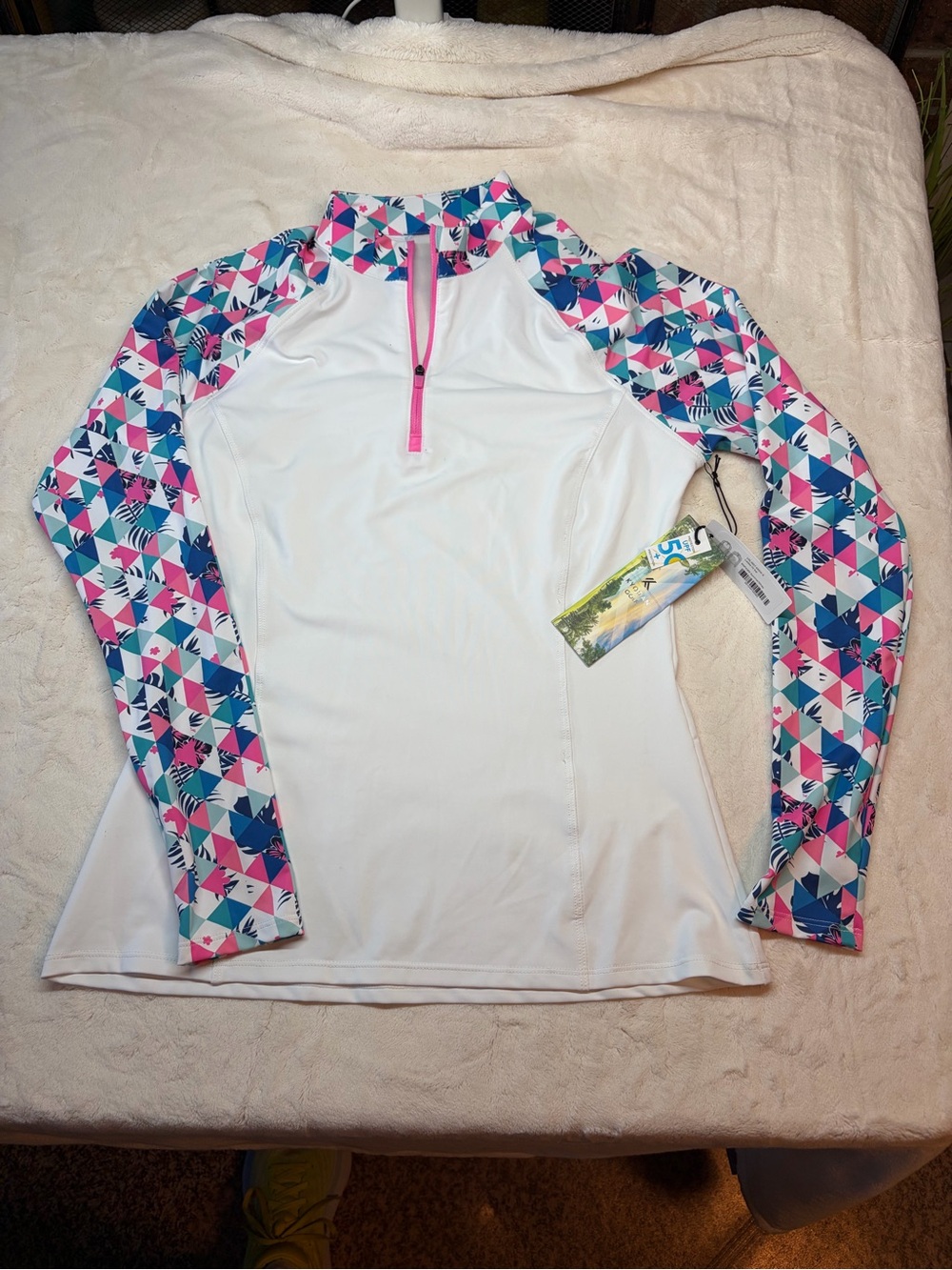 Kyodan Golf Womans Mock Collar 1/4 Zip Pull Over Long Sleeve UPF 50 Size P/S NWT